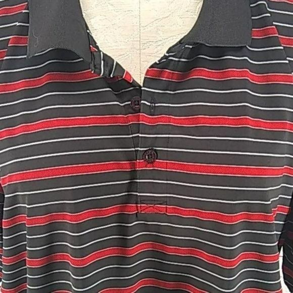 Fila Sport Men's Athletics Red & Black Striped Short Sleeve Polo Shirt - Picture 6 of 6